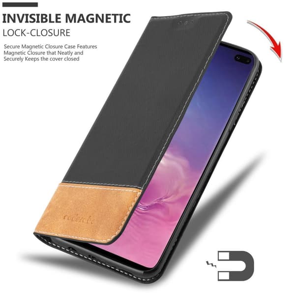 Fordral för Samsung Galaxy S10 PLUS Skal med magnetisk stängning, ståfunktion och kortficka Mobilskydd