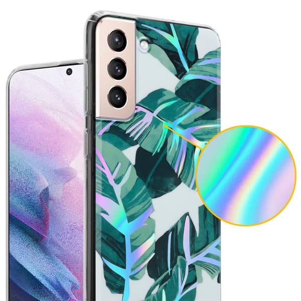 Samsung Galaxy S21 PLUS Skal Fodral av TPU-silikon med blommönster Mobilskydd