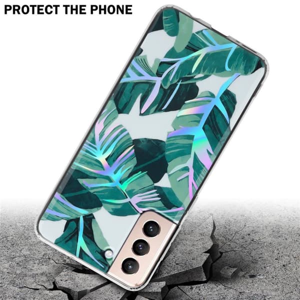 Samsung Galaxy S21 PLUS Skal Fodral av TPU-silikon med blommönster Mobilskydd