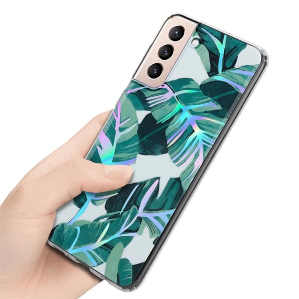 Samsung Galaxy S21 PLUS Skal Fodral av TPU-silikon med blommönster Mobilskydd