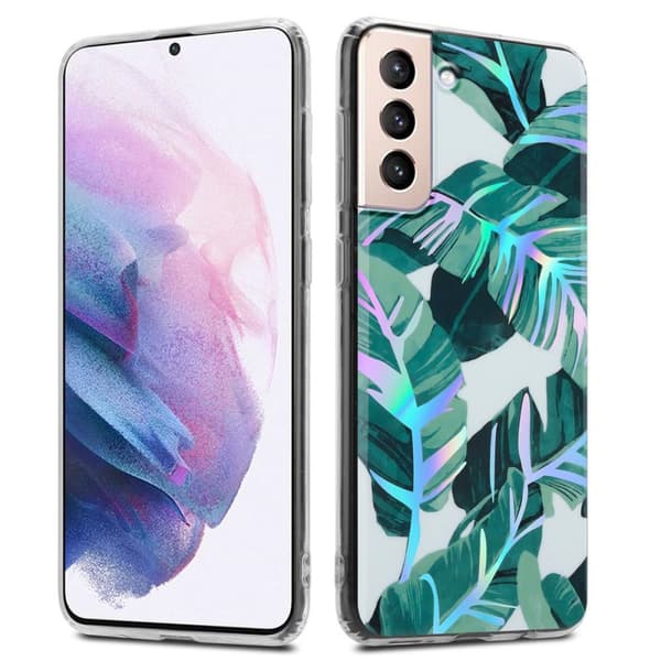 Samsung Galaxy S21 PLUS Skal Fodral av TPU-silikon med blommönster Mobilskydd