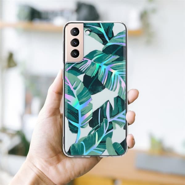 Samsung Galaxy S21 PLUS Skal Fodral av TPU-silikon med blommönster Mobilskydd