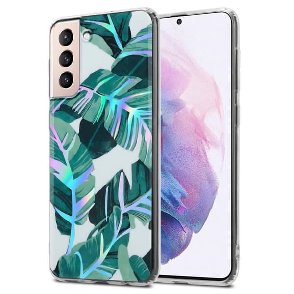 Samsung Galaxy S21 PLUS Skal Fodral av TPU-silikon med blommönster Mobilskydd