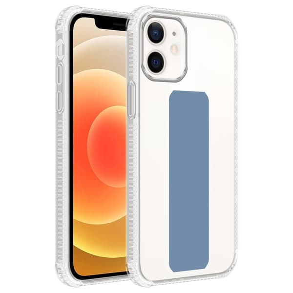 Deksel til iPhone 11 Beskyttelsesdeksel av fleksibelt TPU-silikon med holder og stativfunksjon LYSE BLÅ
