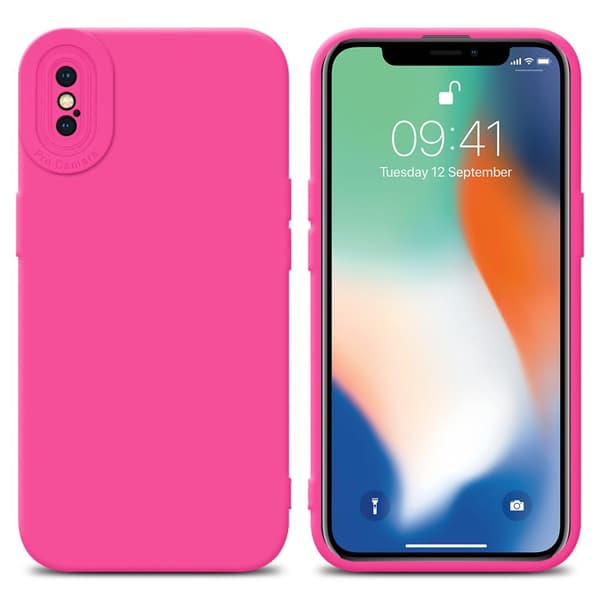 iPhone X / XS Suojakuori Suojakotelo valmistettu joustavasta TPU-silikonista FLUID HOTPINK