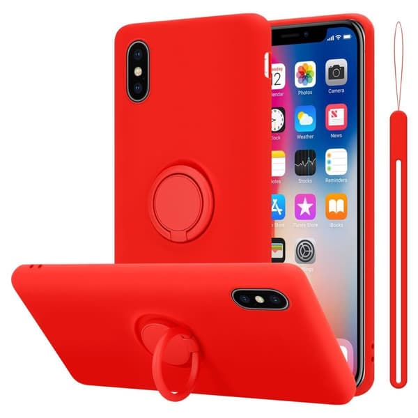iPhone X / XS Skal Fodral Mobilskydd av flexibelt TPU-silikon med ring Skyddsfodral Case Cover