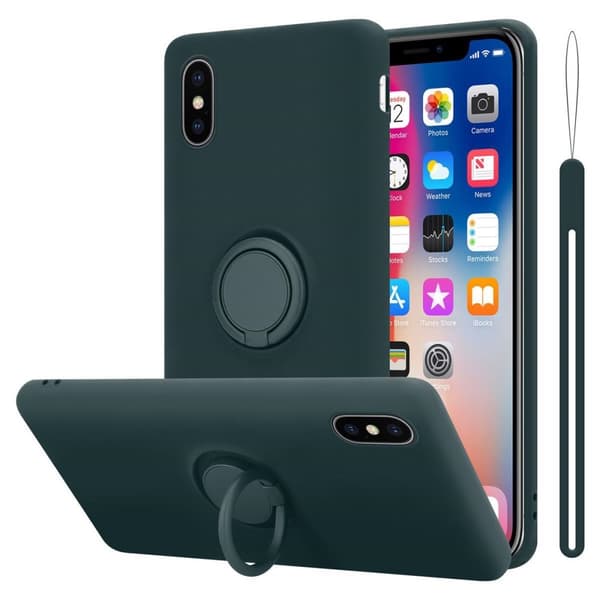 iPhone X / XS Skal Fodral Mobilskydd av flexibelt TPU-silikon med ring Skyddsfodral Case Cover