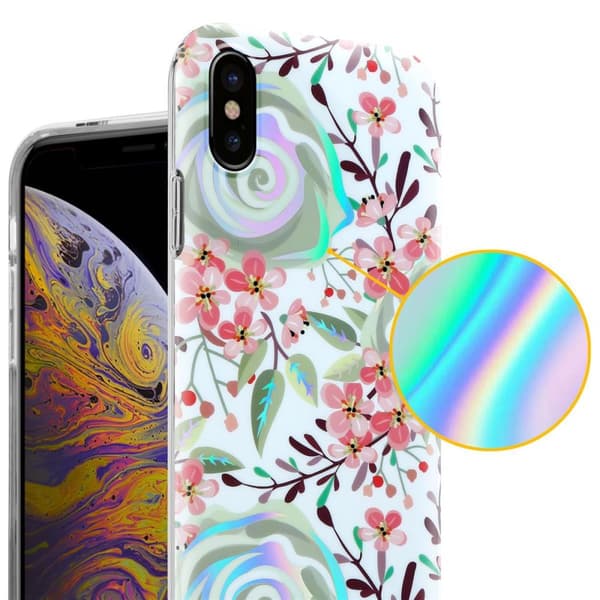 Deksel til iPhone XS MAX Lommebokdeskel av TPU-silikon med blomstermønster