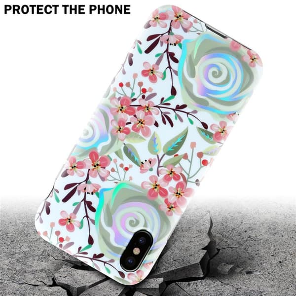 Deksel til iPhone XS MAX Lommebokdeskel av TPU-silikon med blomstermønster