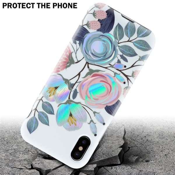 Deksel til iPhone XS MAX Lommebokdeskel av TPU-silikon med blomstermønster