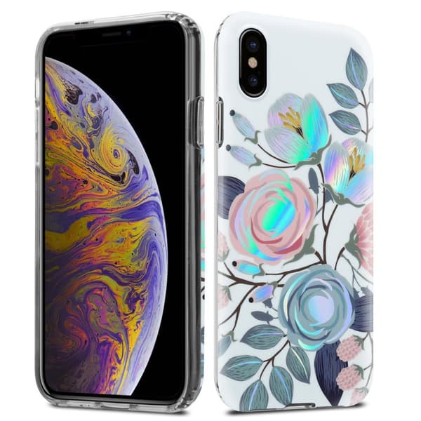 Deksel til iPhone XS MAX Lommebokdeskel av TPU-silikon med blomstermønster
