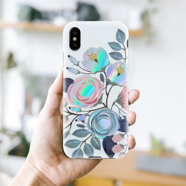 Deksel til iPhone XS MAX Lommebokdeskel av TPU-silikon med blomstermønster