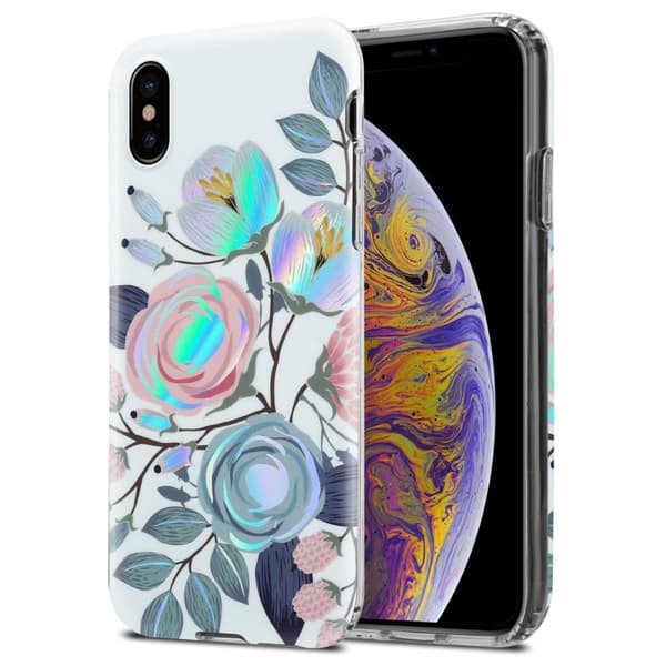 Deksel til iPhone XS MAX Lommebokdeskel av TPU-silikon med blomstermønster