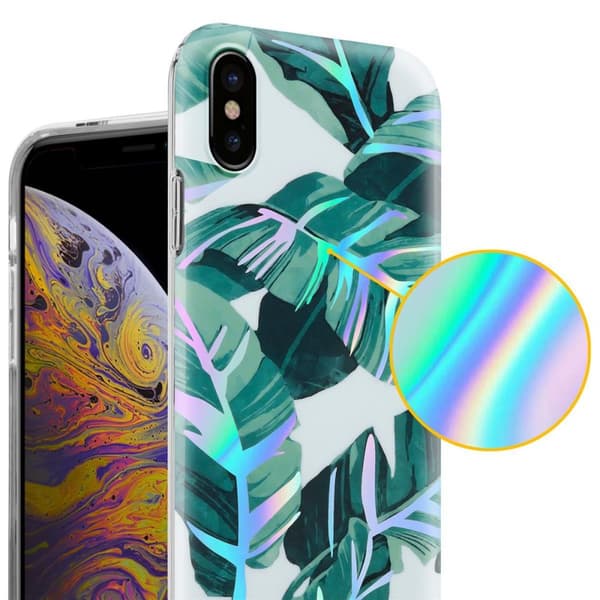 Deksel til iPhone XS MAX Lommebokdeskel av TPU-silikon med blomstermønster