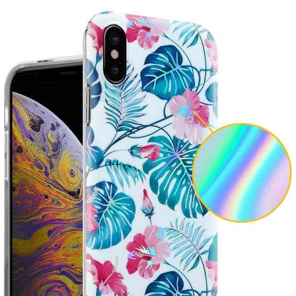 Deksel til iPhone XS MAX Lommebokdeskel av TPU-silikon med blomstermønster