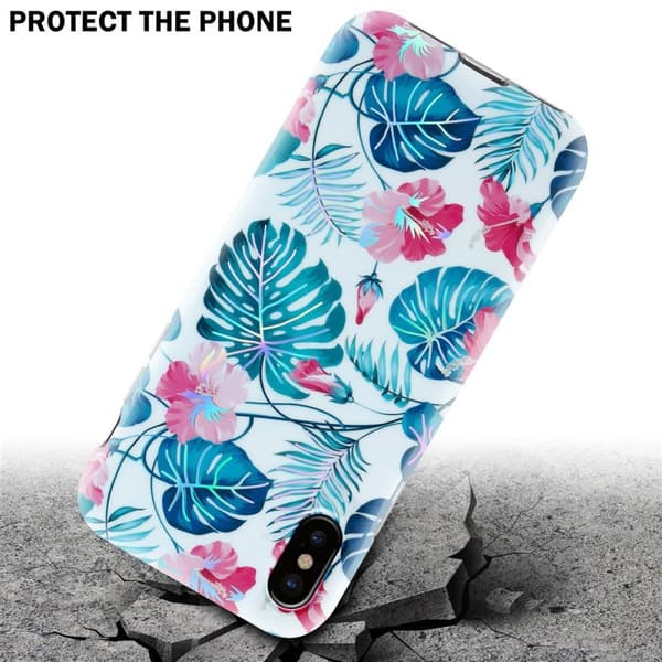 Deksel til iPhone XS MAX Lommebokdeskel av TPU-silikon med blomstermønster