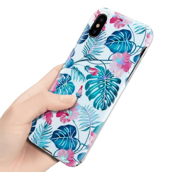 Deksel til iPhone XS MAX Lommebokdeskel av TPU-silikon med blomstermønster