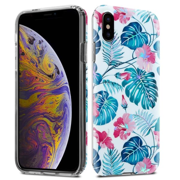 Deksel til iPhone XS MAX Lommebokdeskel av TPU-silikon med blomstermønster