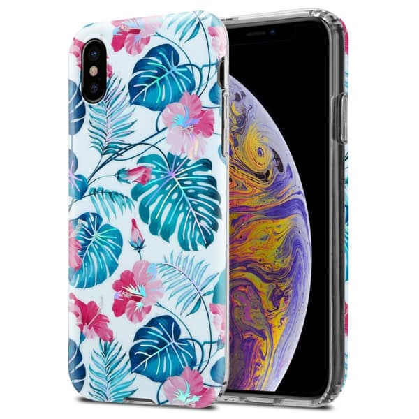 Deksel til iPhone XS MAX Lommebokdeskel av TPU-silikon med blomstermønster
