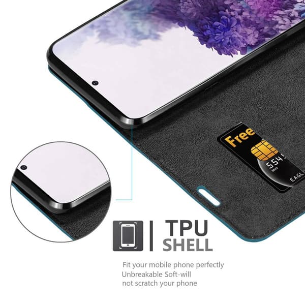Lommebokdeksel til Samsung Galaxy S20 PLUS Deksel med magnetisk lukking, stativfunksjon og kortlomme
