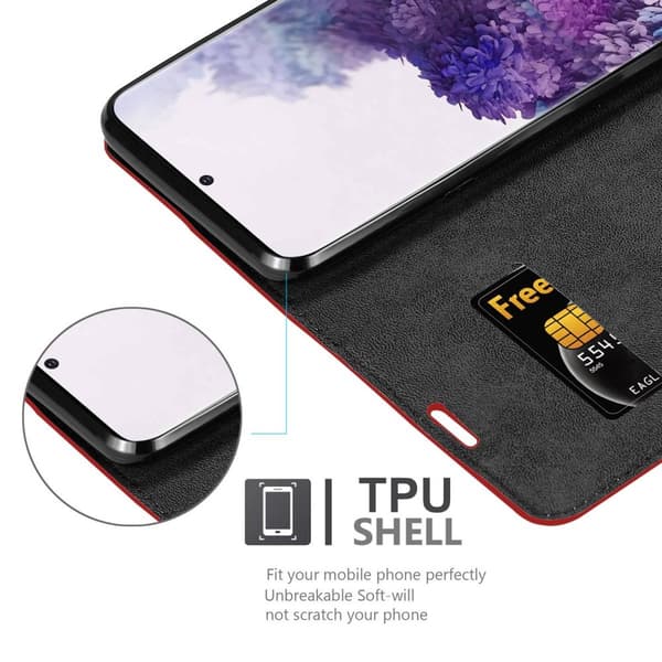 Lommebokdeksel til Samsung Galaxy S20 PLUS Deksel med magnetisk lukking, stativfunksjon og kortlomme