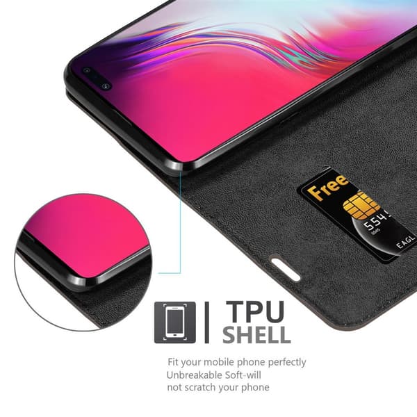 Samsung Galaxy S10 5G Suojakotelo Suojakuori Lompakkokotelo Matkapuhelinkotelo jossa magneettisuljenta, jalusta-toiminto ja korttitasku