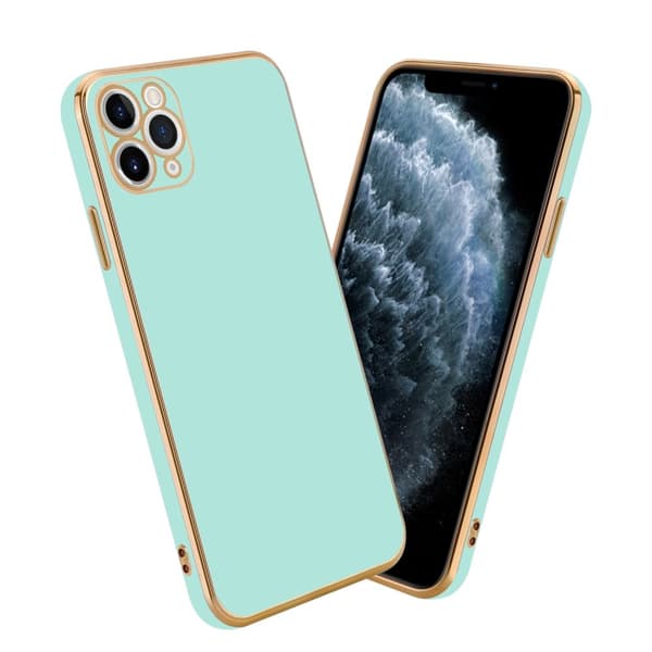iPhone 12 PRO Cover Etui Case () Blank mintgrøn guld