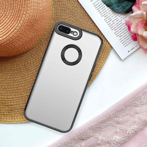 iPhone 7 PLUS / 7S PLUS / 8 PLUS Skal Fodral av flexibelt TPU-silikon med Chrome-applikation Mobilskydd