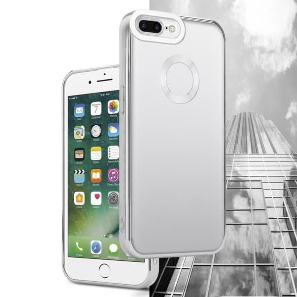 iPhone 7 PLUS / 7S PLUS / 8 PLUS Skal Fodral av flexibelt TPU-silikon med Chrome-applikation Mobilskydd