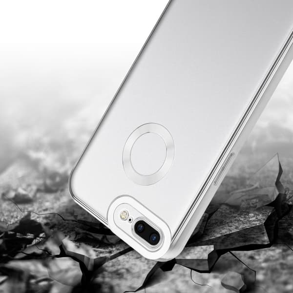 iPhone 7 PLUS / 7S PLUS / 8 PLUS Skal Fodral av flexibelt TPU-silikon med Chrome-applikation Mobilskydd