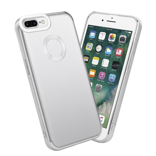 iPhone 7 PLUS / 7S PLUS / 8 PLUS Skal Fodral av flexibelt TPU-silikon med Chrome-applikation Mobilskydd