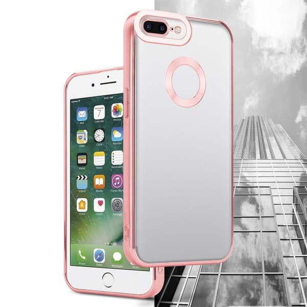 iPhone 7 PLUS / 7S PLUS / 8 PLUS Skal Fodral av flexibelt TPU-silikon med Chrome-applikation Mobilskydd