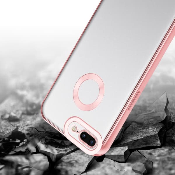 iPhone 7 PLUS / 7S PLUS / 8 PLUS Skal Fodral av flexibelt TPU-silikon med Chrome-applikation Mobilskydd