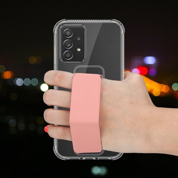Deksel til Samsung Galaxy A52 (4G / 5G) / A52s Beskyttelsesdeksel av fleksibelt TPU-silikon med holder og stativfunksjon