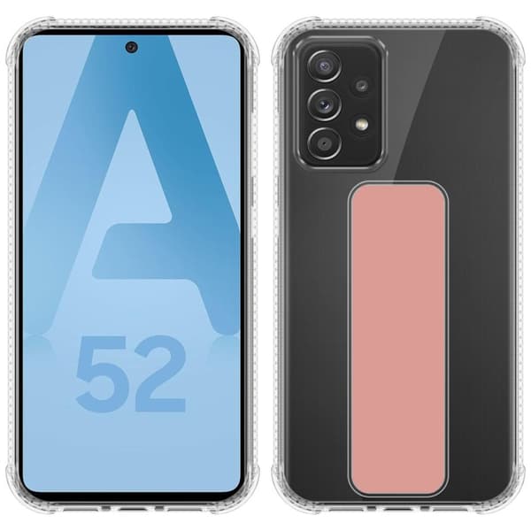Samsung Galaxy A52 (4G / 5G) / A52s Suojakuori Suojakotelo valmistettu joustavasta TPU-silikonista jossa on pidike ja jalusta-toiminto