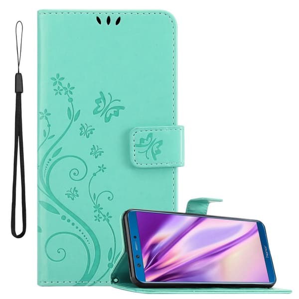 Honor 9 LITE Pungetui Cover Blomster ()