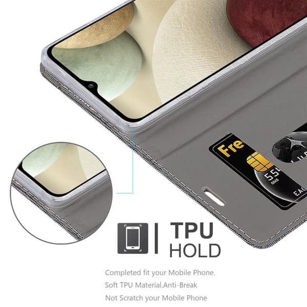 Deksel til Samsung Galaxy A12 / M12 Lommebokdeksel med magnetisk lukking, stativfunksjon og kortlomme