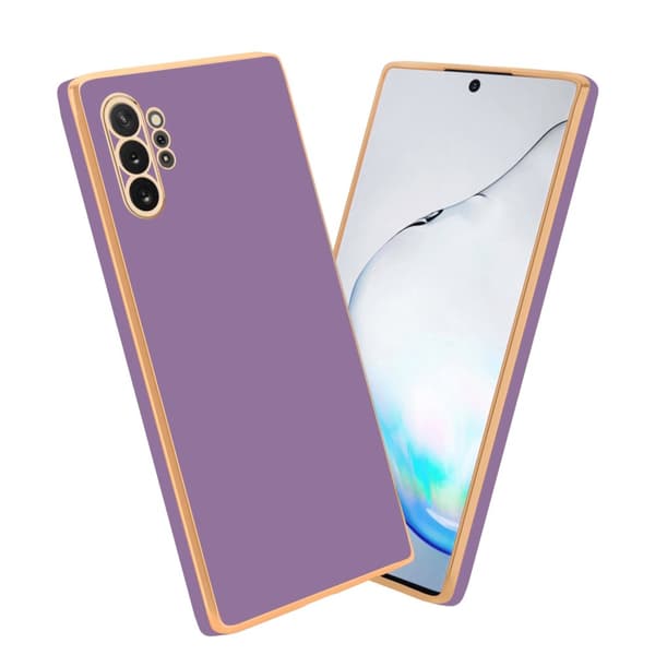 Silikondeksel til Samsung Galaxy NOTE 10 PLUS med kamerabeskyttelse Blank lilla - Gull