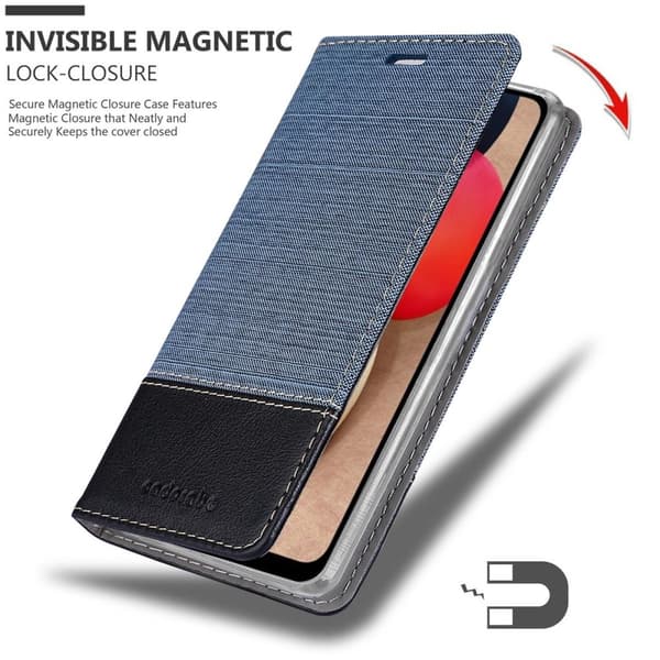 Samsung Galaxy A02s Suojakotelo Suojakuori Lompakkokotelo Matkapuhelinkotelo jossa magneettisuljenta, jalusta-toiminto ja korttitasku