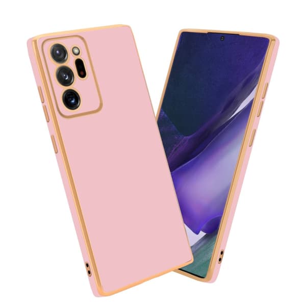 Silikondeksel til Samsung Galaxy NOTE 20 ULTRA med kamerabeskyttelse Blank rosa - Gull