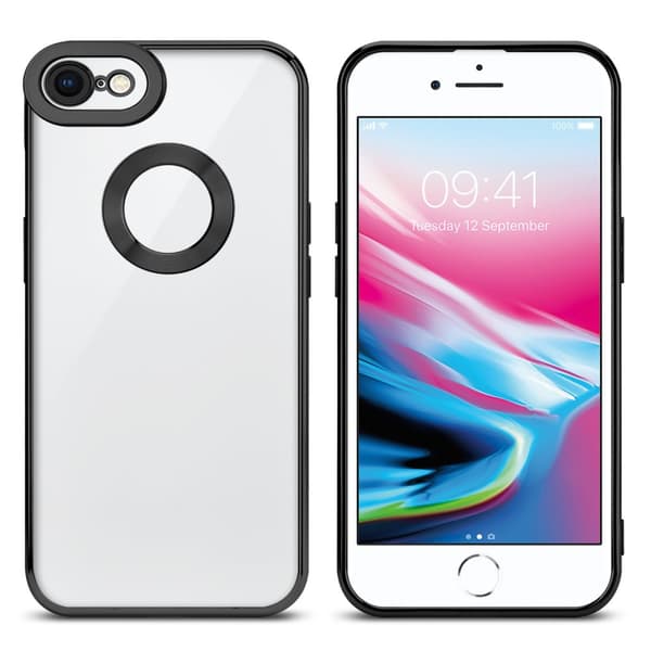 iPhone 7 / 7S / 8 / SE 2020 Skal Fodral av flexibelt TPU-silikon med Chrome-applikation Mobilskydd