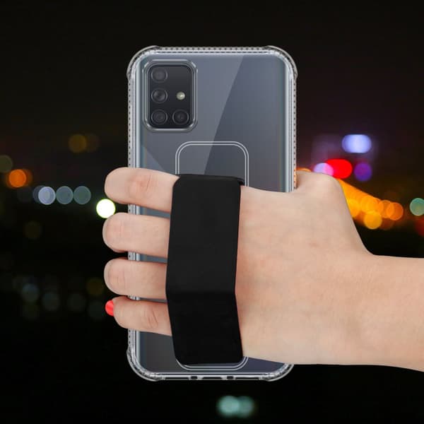 Samsung Galaxy A71 4G Skal Fodral Mobilskydd Skyddsfodral Case Cover av flexibelt TPU-silikon med hållare och stativfunktion