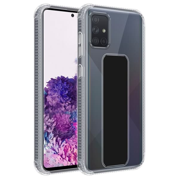 Samsung Galaxy A71 4G Skal Fodral Mobilskydd Skyddsfodral Case Cover av flexibelt TPU-silikon med hållare och stativfunktion