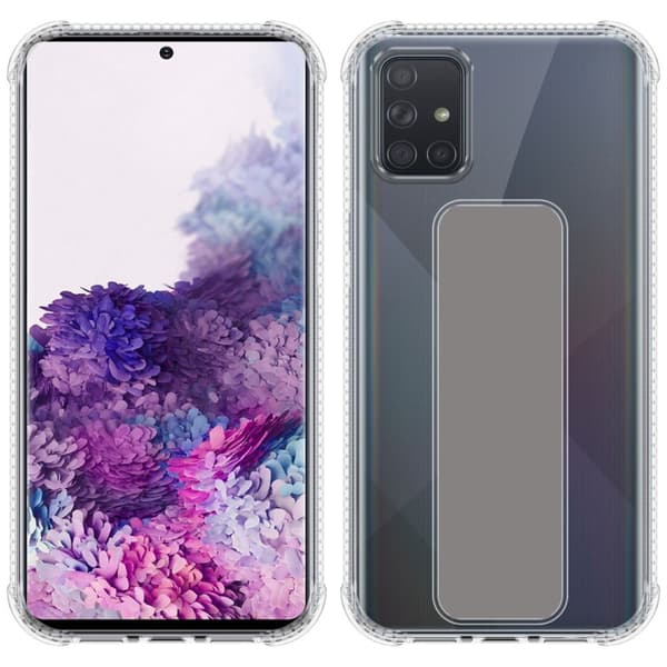 Samsung Galaxy A71 4G Skal Fodral Mobilskydd Skyddsfodral Case Cover av flexibelt TPU-silikon med hållare och stativfunktion