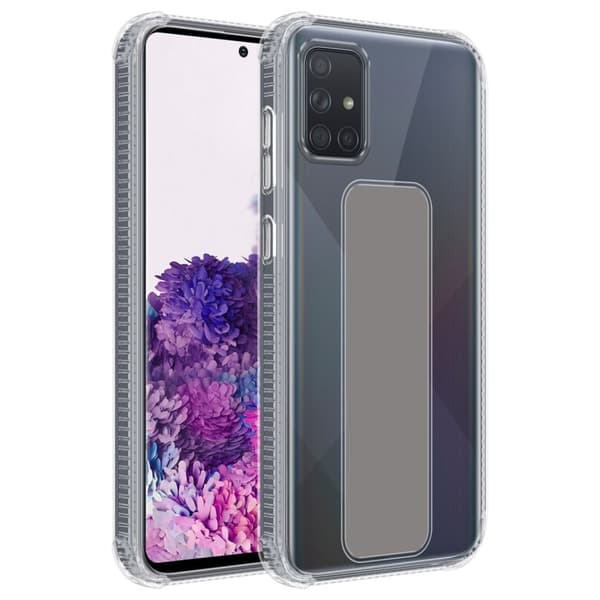 Samsung Galaxy A71 4G Skal Fodral Mobilskydd Skyddsfodral Case Cover av flexibelt TPU-silikon med hållare och stativfunktion