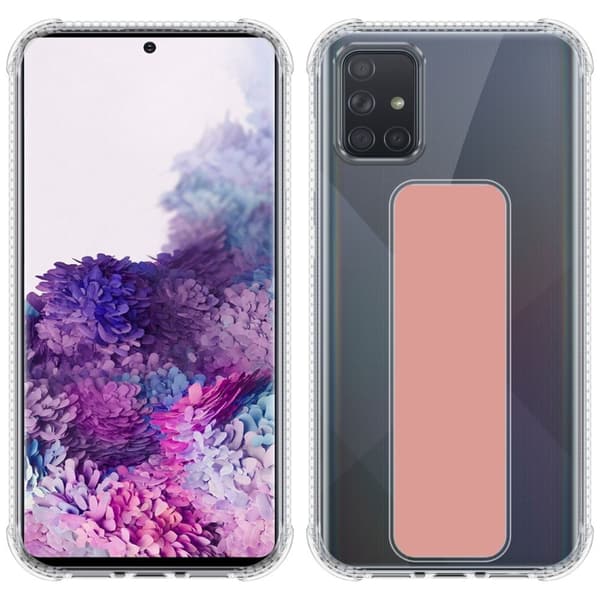 Samsung Galaxy A71 4G Skal Fodral Mobilskydd Skyddsfodral Case Cover av flexibelt TPU-silikon med hållare och stativfunktion