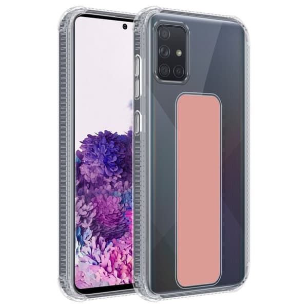 Samsung Galaxy A71 4G Skal Fodral Mobilskydd Skyddsfodral Case Cover av flexibelt TPU-silikon med hållare och stativfunktion