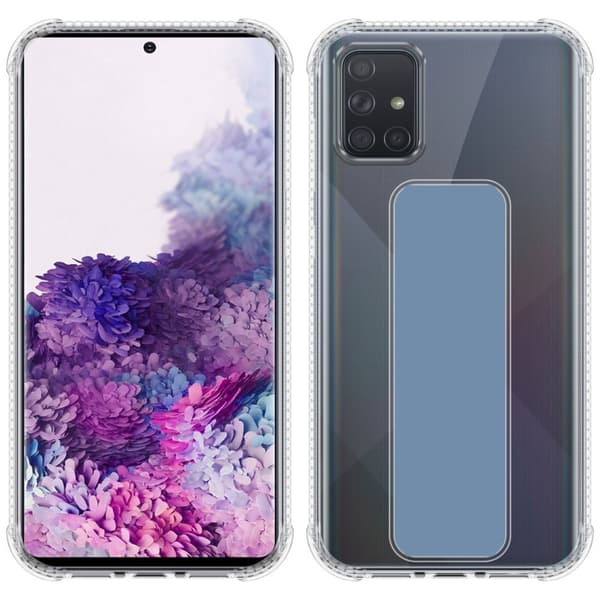Samsung Galaxy A71 4G Skal Fodral Mobilskydd Skyddsfodral Case Cover av flexibelt TPU-silikon med hållare och stativfunktion
