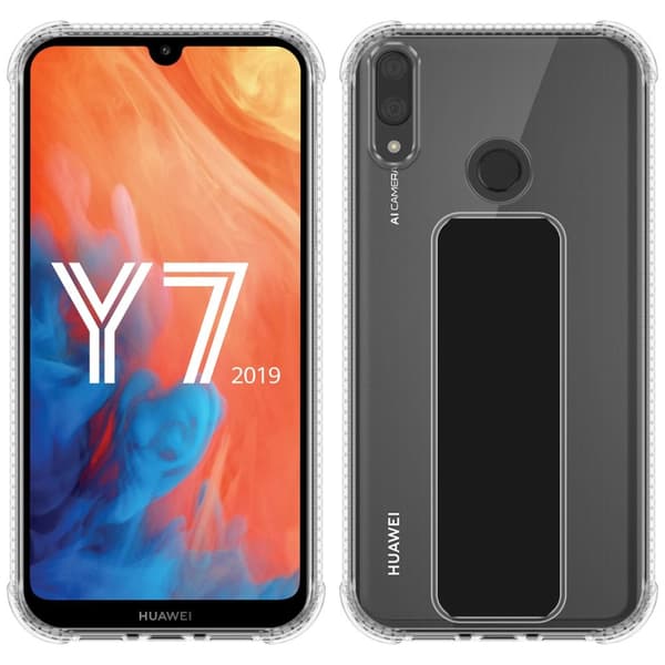 Huawei Y7 2019 / Y7 PRIME 2019 Skal Fodral Mobilskydd Skyddsfodral Case Cover av flexibelt TPU-silikon med hållare och stativfunktion