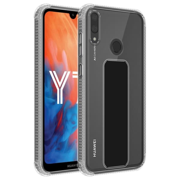 Huawei Y7 2019 / Y7 PRIME 2019 Skal Fodral Mobilskydd Skyddsfodral Case Cover av flexibelt TPU-silikon med hållare och stativfunktion